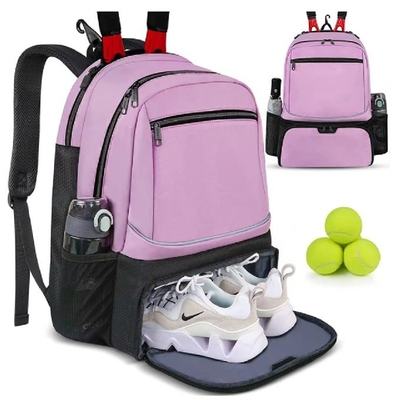 Tennis-Rücksack für 2 Schläger mit separater Schuhfläche für Badminton-Squash-Schläger