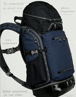 Wasserabweisende Polyester-Sporttasche für Outdoor-Aktivitäten mit reflektierenden Streifen und 5 Fächern für Fitnessstudio und Reisen