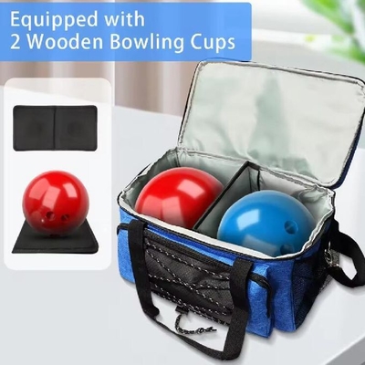 Sportliche Bowling-Tote-Tasche für Bowling-Extra-Zubehör Zwei Kugeln Tote-Tasche mit Polster-Ballhalter