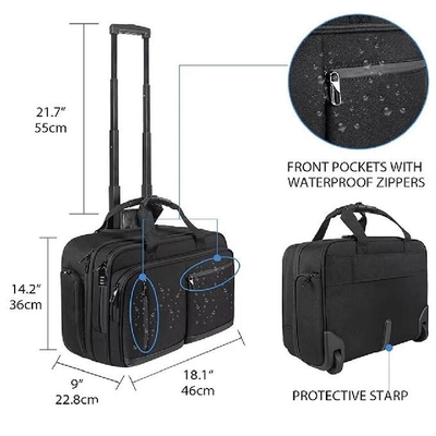Wasserdichte Pilot-Trolley-Tasche mit mehreren Abteilungen für Reisen