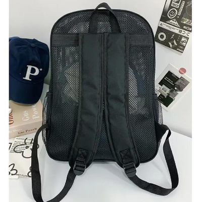 Mode Unisex Studenten Rucksack Mesh Schultasche Sommer Mesh Strand Rucksack