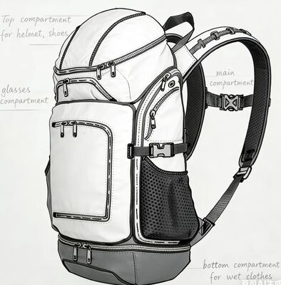 Wasserdichte Polyester-Sporttasche im Freien mit individuellen Farben und Mesh-Back-Panel für Atmung