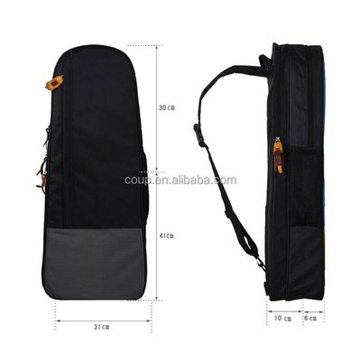30L Schwarze Nylon-Sporttasche mit gepolsterten Trägern & reflektierenden Streifen