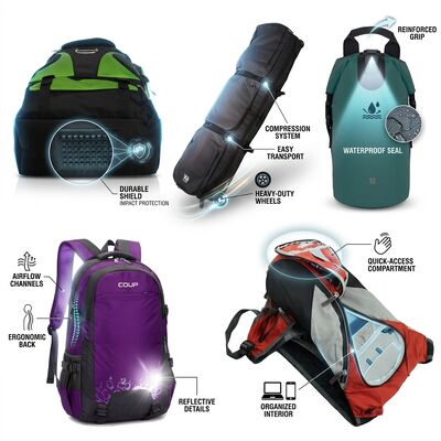 Wasserdichtes 40L-Wanderrucksack mit Trekking-Stiel-Befestigung ergonomisches Aufhängungssystem Outdoor-Camping-Tagesack